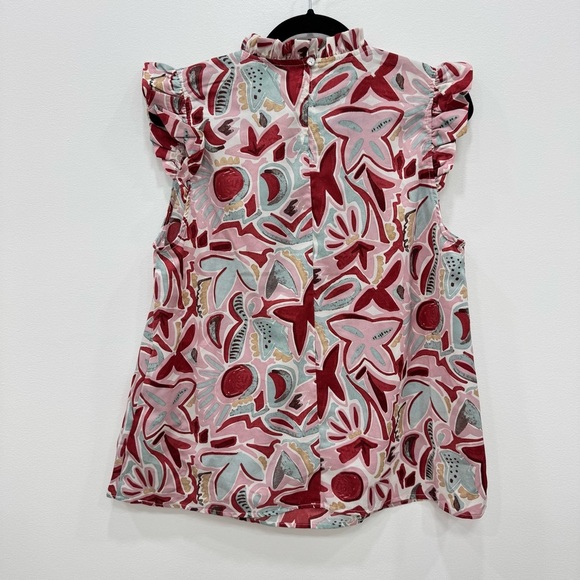 Shop The Mint Get Their Attention Floral Ruffled Blouse Womens Size XL - Picture 7 of 7